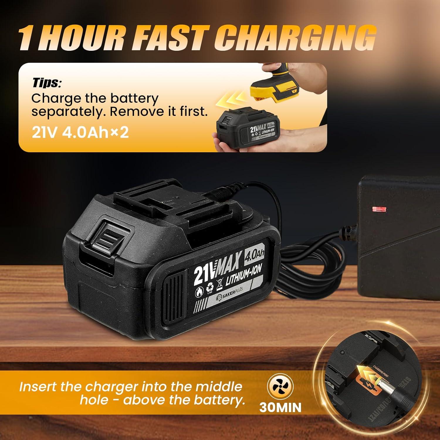 image:imagePortable Dust Cleaner Cordless Leaf Blower with 2 Batteries 21V 40Ah Electric Handheld Blower 3Speed AdjustableMini Lightweight Leaf Blower for Yard Patio Garage Car GreenYellow