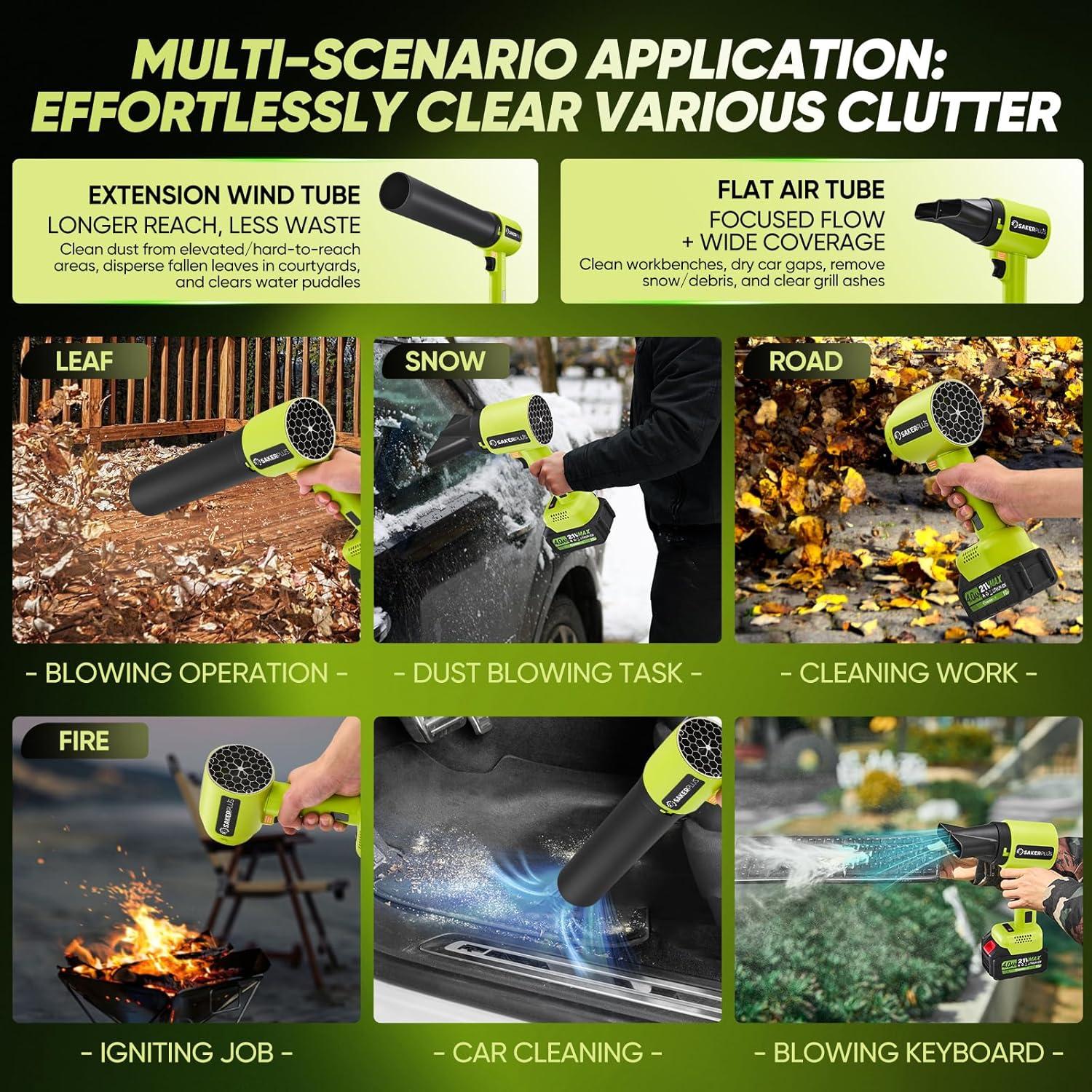 image:imagePortable Dust Cleaner Cordless Leaf Blower with 2 Batteries 300000RPM Air Blower with Extended Nozzle Lightweight Hand Blowers Ideal Gift for Patio Cleaning Lawn Care amp Car Drying