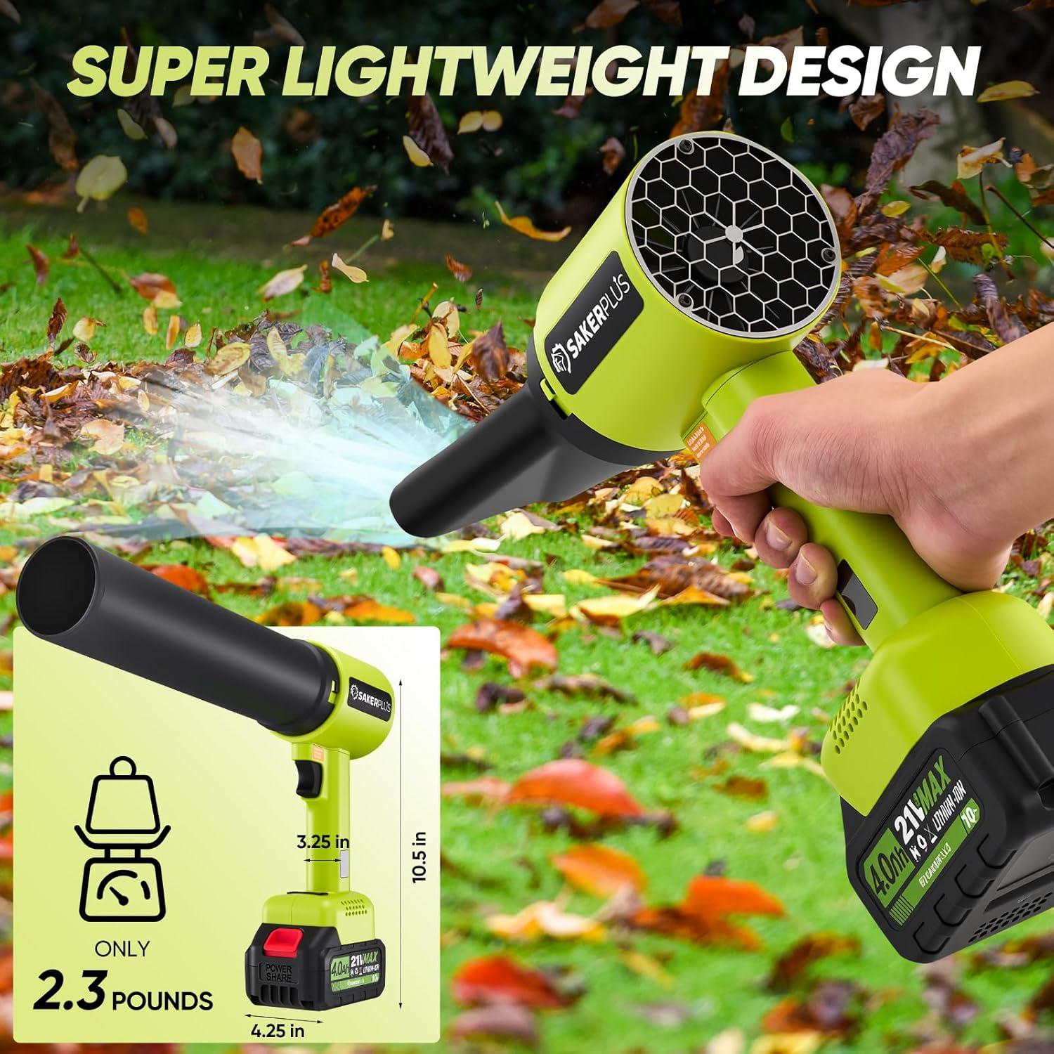 image:imagePortable Dust Cleaner Cordless Leaf Blower with 2 Batteries 300000RPM Air Blower with Extended Nozzle Lightweight Hand Blowers Ideal Gift for Patio Cleaning Lawn Care amp Car Drying