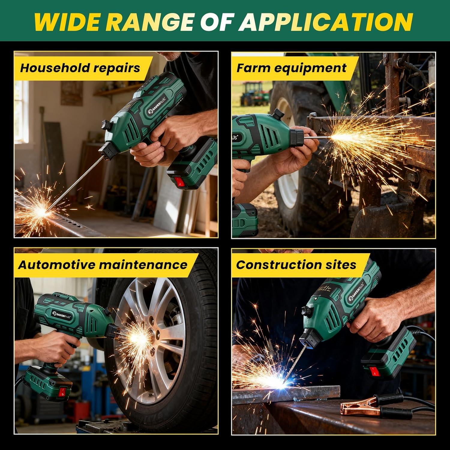 image:imagePortable Welding Machine Handheld Welder Machine 110V ARC Portable Welder with IGBT Inverter 5 Variable Current Adjustment 30pcs 332 Wire Rods Welding Helmet Carring Case IncludedGreen 25pc Wire Rods