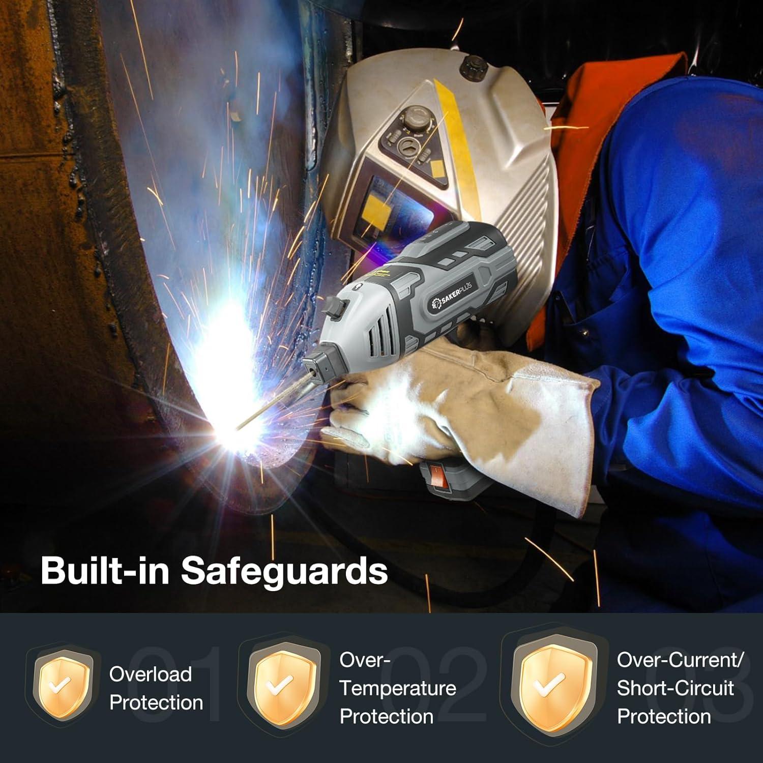 image:imagePortable Welding Machine Handheld Welder Machine 110V ARC Portable Welder with IGBT Inverter 5 Variable Current Adjustment 30pcs 332 Wire Rods Welding Helmet Carring Case IncludedGrey 30pc Wire Rods Glove Safety Goggle Included