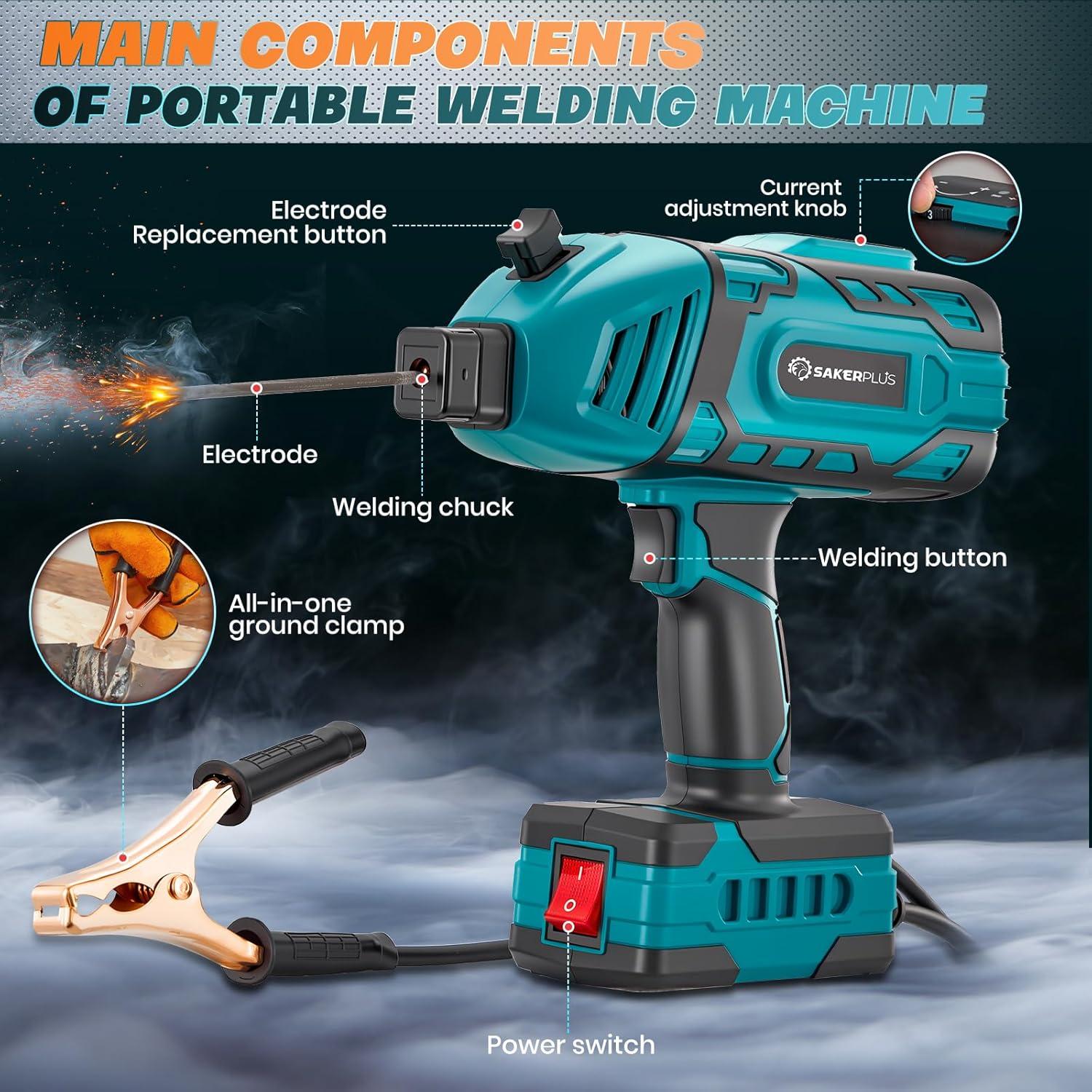 image:imagePortable Welding Machine Handheld Welder Machine 110V ARC Portable Welder with IGBT Inverter 5 Variable Current Adjustment 30pcs 332 Wire Rods Welding Helmet Carring Case IncludedBlue 20pc Wire Rods