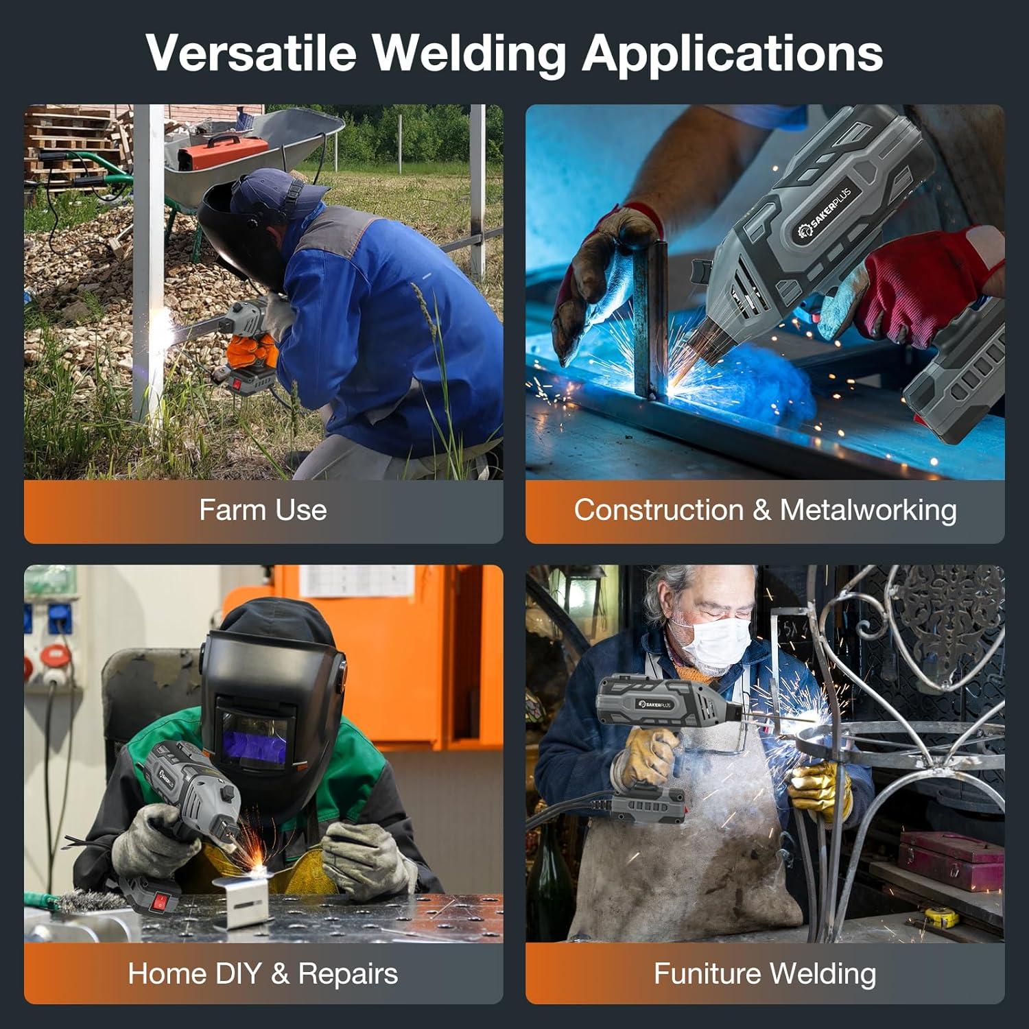 image:imagePortable Welding Machine Handheld Welder Machine 110V ARC Portable Welder with IGBT Inverter 5 Variable Current Adjustment 30pcs 332 Wire Rods Welding Helmet Carring Case IncludedGrey 30pc Wire Rods Glove Safety Goggle Included