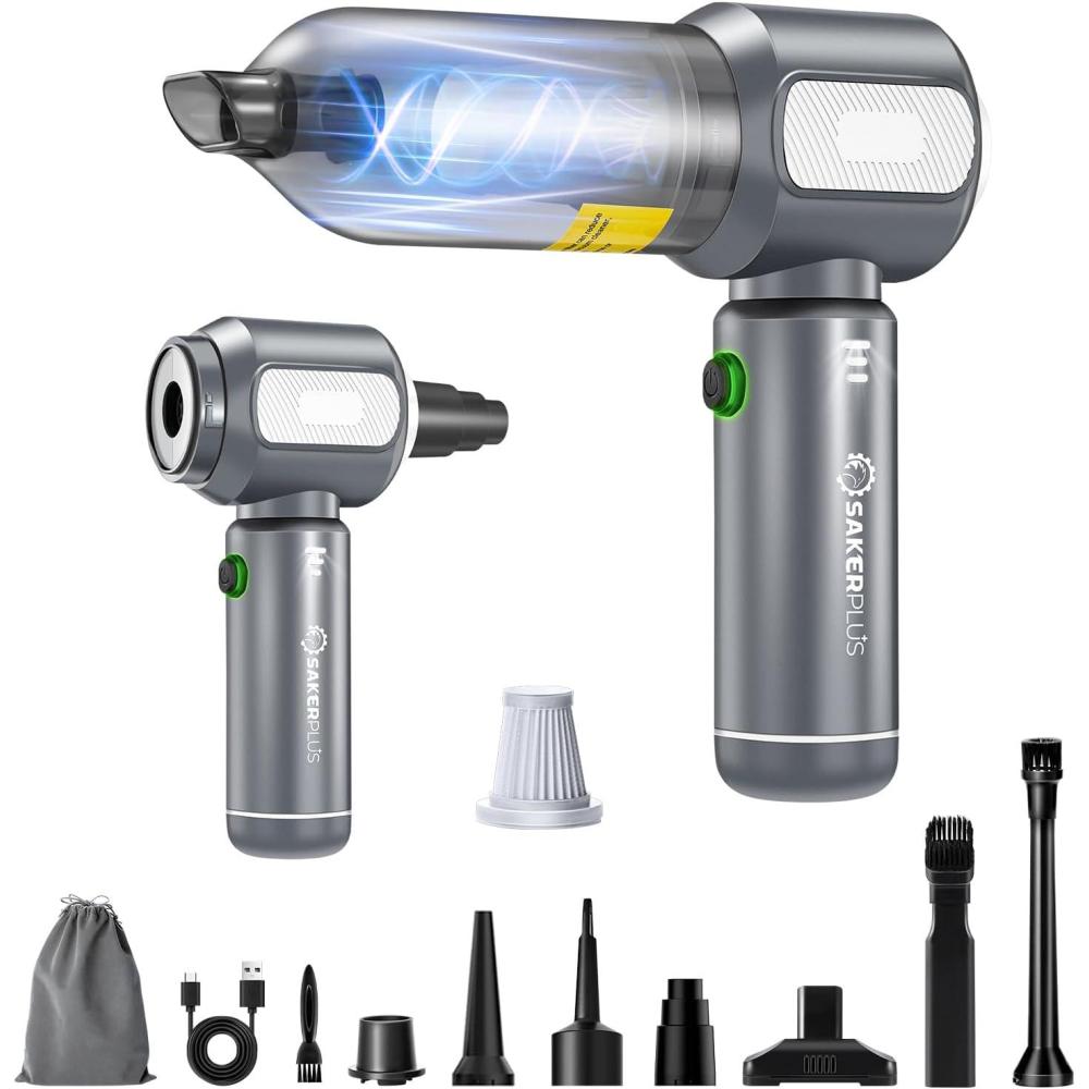 image:imageMini Vacuum Cleaner 3 in 1 Cordless Handheld Vacuum Cleaners 18000Pa High Power Car Vacuum Cleaner with Brushless MotorAdjustable Car Vaccum Portable Cordless for CarsDesktopBlueMetal Grey
