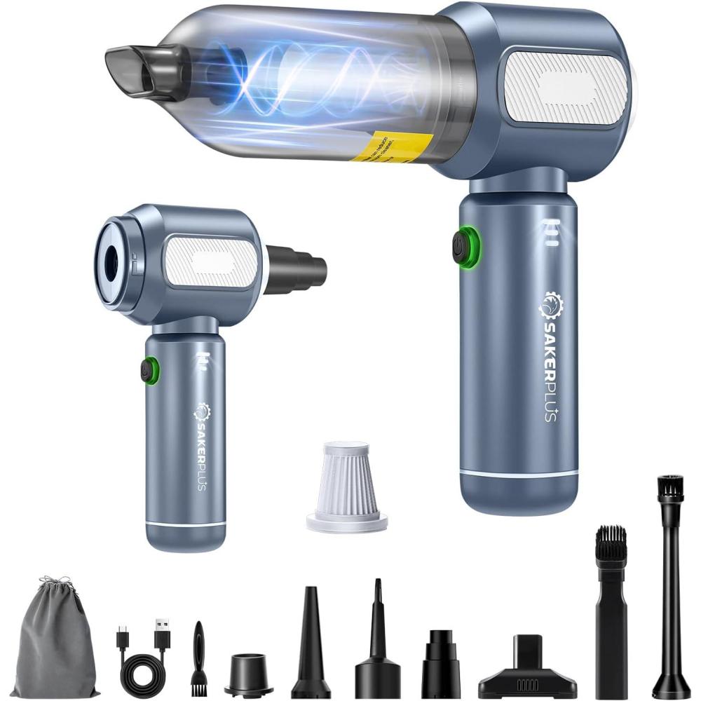 image:imageMini Vacuum Cleaner 3 in 1 Cordless Handheld Vacuum Cleaners 18000Pa High Power Car Vacuum Cleaner with Brushless MotorAdjustable Car Vaccum Portable Cordless for CarsDesktopBlueDeep Blue and Silver