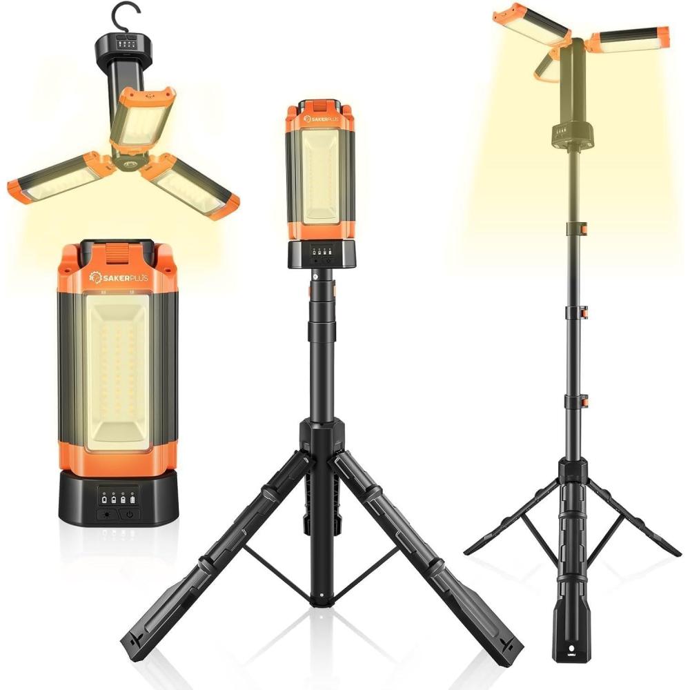 image:imagePortable Camping Light 14000mAh Telescopic Camping Lantern with Rechargeable Power Supply Dimmable Magnetic Tent Lamps 6000 Lumen Outdoor Work Lights for HikingCampingHome EmergencyOrange