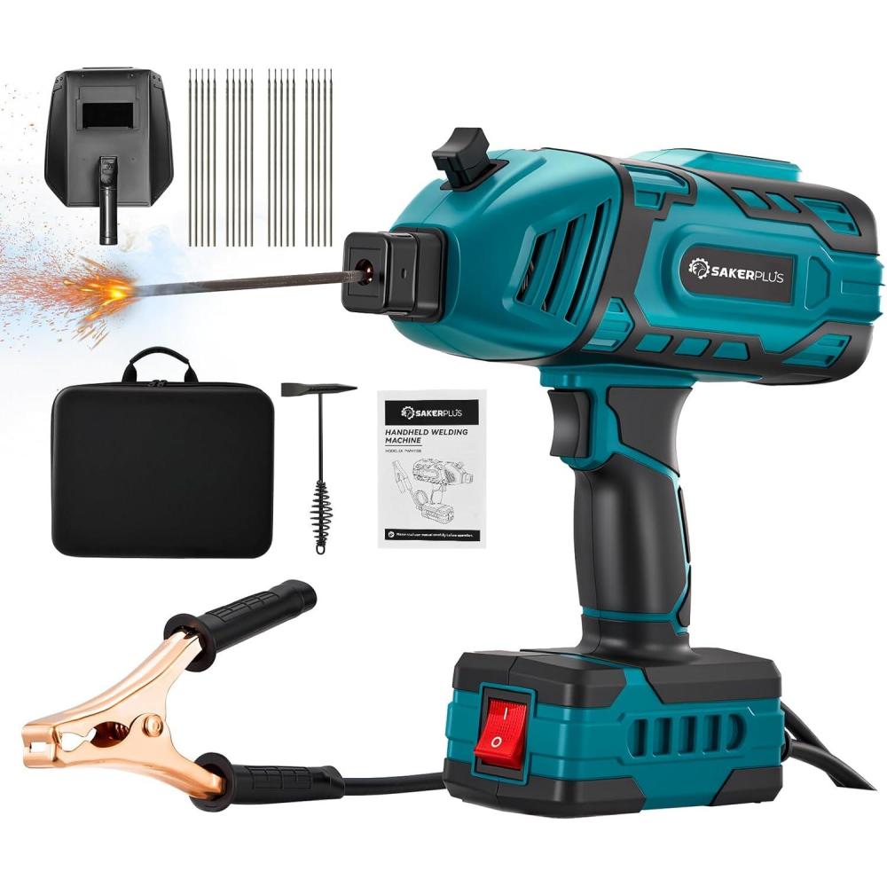 image:imagePortable Welding Machine Handheld Welder Machine 110V ARC Portable Welder with IGBT Inverter 5 Variable Current Adjustment 30pcs 332 Wire Rods Welding Helmet Carring Case IncludedBlue 20pc Wire Rods