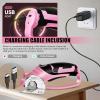Cordless Electric Scissors,4V Rechargeable Cardboard Box Cutter Heavy Duty Fabric Scissor with Safety Lock & LED Light,Power Rotary Cutter for Leather Carpet Plastic Cutting,Sewing,Crafting(Boxed Rotary Cutter (Pink))