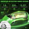 Cordless Electric Scissors,4V Rechargeable Cardboard Box Cutter Heavy Duty Fabric Scissor with Safety Lock & LED Light,Power Rotary Cutter for Leather Carpet Plastic Cutting,Sewing,Crafting(Rotary Cutter with Carrying Case (Green))