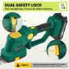 Cordless Hedge Trimmer, 2-in-1 Electric Bush Trimmer and Handheld Grass Cutter, 22V Lightweight Mini Shrub Trimmer Grass Clippers with 1 Battery and Charger, Perfect Gardening Yard Tools(Green with 1 Battery)