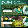 Cordless Hedge Trimmer, 2-in-1 Electric Bush Trimmer and Handheld Grass Cutter, 22V Lightweight Mini Shrub Trimmer Grass Clippers with 1 Battery and Charger, Perfect Gardening Yard Tools(Green – 1 Battery)