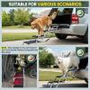 Dog Ramps for Car, 17.7inch Wide Foldable Dog Stairs with Non Slip Surface, Portable Pet Steps for SUV, High Beds, Truck, Support Up to 200lb, 5 Steps