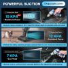 Mini Vacuum Cleaner, 3 in 1 Car Vacuum Cleaner High Power, 15000PA Powerful Suction, Air Duster, 7500mAh, Dual Filter,Adjustable Small Vaccum Portable Cordless for Cars,Desktop,Home – HL137(Light Blue and Silver)