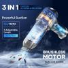 Mini Vacuum Cleaner, 3 in 1 Car Vacuum Cleaner High Power, 15000PA Powerful Suction, Air Duster, 7500mAh, Dual Filter,Adjustable Small Vaccum Portable Cordless for Cars,Desktop,Home – HL137(Black and Silver)