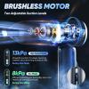 Mini Vacuum Cleaner, 3 in 1 Cordless Handheld Vacuum Cleaner, 13000Pa High Power Car Vacuum Cleaner with Brushless Motor,Adjustable Car Vaccum Portable Cordless for Cars,Desktop-DBS03(Deep and Light Blue)
