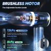 Mini Vacuum Cleaner, 3 in 1 Cordless Handheld Vacuum Cleaner, 13000Pa High Power Car Vacuum Cleaner with Brushless Motor,Adjustable Car Vaccum Portable Cordless for Cars,Desktop-DBS03(Gery and Sliver)