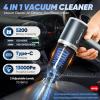 Mini Vacuum Cleaner, 3 in 1 Cordless Handheld Vacuum Cleaner, 13000Pa High Power Car Vacuum Cleaner with Brushless Motor,Adjustable Car Vaccum Portable Cordless for Cars,Desktop-DBS03(Gery and Sliver)