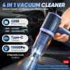 Mini Vacuum Cleaner, 3 in 1 Cordless Handheld Vacuum Cleaner, 13000Pa High Power Car Vacuum Cleaner with Brushless Motor,Adjustable Car Vaccum Portable Cordless for Cars,Desktop-DBS03(Deep and Light Blue)