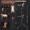 Portable Camping Light, 14000mAh Telescopic Camping Lantern with Rechargeable Power Supply, Dimmable Magnetic Tent Lamps 6000 Lumen Outdoor Work Lights for Hiking,Camping,Home Emergency(Orange)