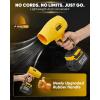 Portable Dust Cleaner, Blower Leaf Blower Cordless, Handheld Blower, Hand Blowers for Lawn Care, Patio Cleaning, 4.0Ah Battery, Charger Included (2 Battery with Storage Case)(1 Battery(Yellow))