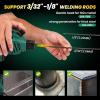 Portable Welding Machine, Handheld Welder Machine 110V, ARC Portable Welder with IGBT Inverter 5 Variable Current Adjustment, 30pcs 3/32″ Wire Rods, Welding Helmet, Carring Case Included(Green  25pc Wire Rods)