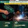 Portable Welding Machine, Handheld Welder Machine 110V, ARC Portable Welder with IGBT Inverter 5 Variable Current Adjustment, 30pcs 3/32″ Wire Rods, Welding Helmet, Carring Case Included(Green  25pc Wire Rods)