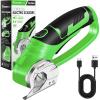 Cordless Electric Scissors,4V Rechargeable Cardboard Box Cutter Heavy Duty Fabric Scissor with Safety Lock & LED Light,Power Rotary Cutter for Leather Carpet Plastic Cutting,Sewing,Crafting(Boxed Rotary Cutter (Green))