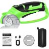 Cordless Electric Scissors,4V Rechargeable Cardboard Box Cutter Heavy Duty Fabric Scissor with Safety Lock & LED Light,Power Rotary Cutter for Leather Carpet Plastic Cutting,Sewing,Crafting(Rotary Cutter with Carrying Case(Light Green))