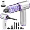 Mini Vacuum Cleaner, 3 in 1 Cordless Handheld Vacuum Cleaners, 18000Pa High Power Car Vacuum Cleaner with Brushless Motor,Adjustable Car Vaccum Portable Cordless for Cars,Desktop-Blue((18000pa) Sliver and Purple)
