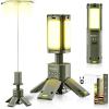 Portable Camping Light, 14000mAh Telescopic Camping Lantern with Rechargeable Power Supply, Dimmable Magnetic Tent Lamps 6000 Lumen Outdoor Work Lights for Hiking,Camping,Home Emergency(Military Green)