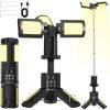 Portable Camping Light, 14000mAh Telescopic Camping Lantern with Rechargeable Power Supply, Dimmable Magnetic Tent Lamps 6000 Lumen Outdoor Work Lights for Hiking,Camping,Home Emergency(Black)