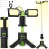 Portable Camping Light, 14000mAh Telescopic Camping Lantern with Rechargeable Power Supply, Dimmable Magnetic Tent Lamps 6000 Lumen Outdoor Work Lights for Hiking,Camping,Home Emergency(Green)