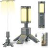 Portable Camping Light, 14000mAh Telescopic Camping Lantern with Rechargeable Power Supply, Dimmable Magnetic Tent Lamps 6000 Lumen Outdoor Work Lights for Hiking,Camping,Home Emergency(Dark gray)