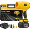 Portable Dust Cleaner, Blower Leaf Blower Cordless, Handheld Blower, Hand Blowers for Lawn Care, Patio Cleaning, 4.0Ah Battery, Charger Included (2 Battery with Storage Case)(2 Battery with case(Yellow))