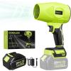Portable Dust Cleaner, Blower Leaf Blower Cordless, Handheld Blower, Hand Blowers for Lawn Care, Patio Cleaning, 4.0Ah Battery, Charger Included (2 Battery with Storage Case)(1 Battery(Green))