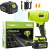 Portable Dust Cleaner, Cordless Leaf Blower with 2 Batteries, 21V 4.0Ah Electric Handheld Blower, 3-Speed Adjustable,Mini Lightweight Leaf Blower for Yard, Patio, Garage, Car (Green)(Green)