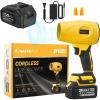 Portable Dust Cleaner, Cordless Leaf Blower with 2 Batteries, 21V 4.0Ah Electric Handheld Blower, 3-Speed Adjustable,Mini Lightweight Leaf Blower for Yard, Patio, Garage, Car (Green)(Yellow)