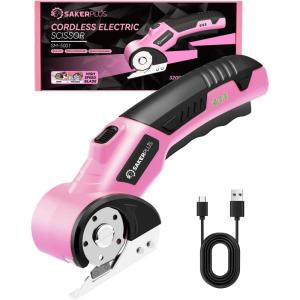Electric Scissors, 4V Rechargeable Electric Box Cutter, Cordless Rotary Cardboard Cutter with Safety Lock, Power Cutter for Carpet, Fabric, Leather, Cutting (1 Blade)(1 Blade-Boxed)