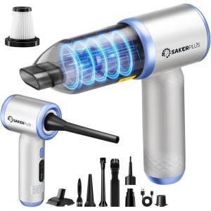 Mini Vacuum Cleaner, 3 in 1 Cordless Handheld Vacuum Cleaners, 18000Pa High Power Car Vacuum Cleaner with Brushless Motor,Adjustable Car Vaccum Portable Cordless for Cars,Desktop-Blue((18000pa) Sliver and Blue)