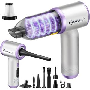 Mini Vacuum Cleaner, 3 in 1 Cordless Handheld Vacuum Cleaners, 18000Pa High Power Car Vacuum Cleaner with Brushless Motor,Adjustable Car Vaccum Portable Cordless for Cars,Desktop-Blue((18000pa) Sliver and Purple)