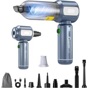 Mini Vacuum Cleaner, 3 in 1 Cordless Handheld Vacuum Cleaners, 18000Pa High Power Car Vacuum Cleaner with Brushless Motor,Adjustable Car Vaccum Portable Cordless for Cars,Desktop-Blue(Deep Blue and Silver)