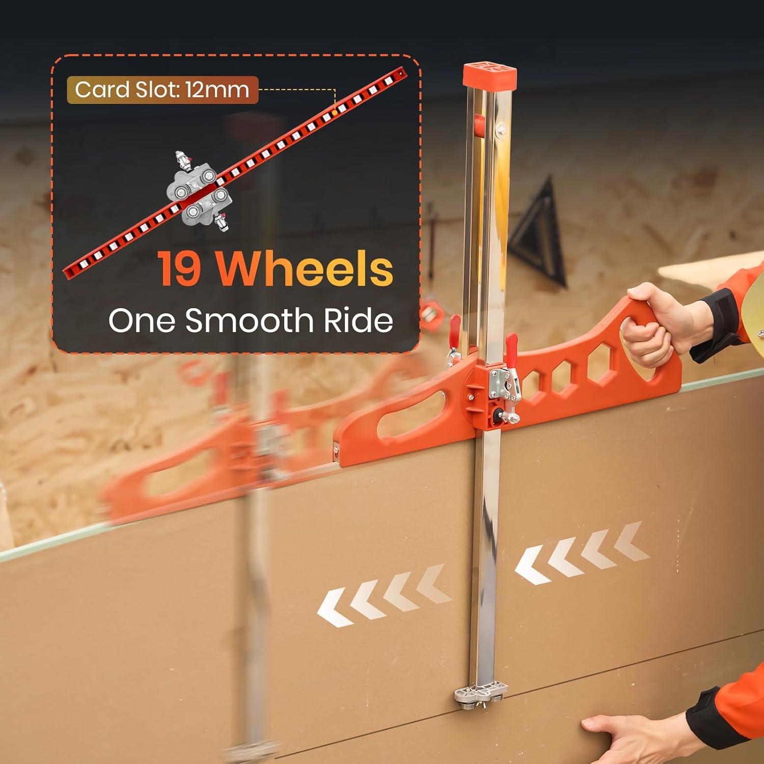 image:imageFoldable Drywall Cutting ToolCuts 14amp38amp12 BoardsPortable Gypsum Board Cutter LaserEtched Dual Scale for Home RenovationDrywall Projects with 10pcs Blades Dual Positioning BrownDual Positioning Red