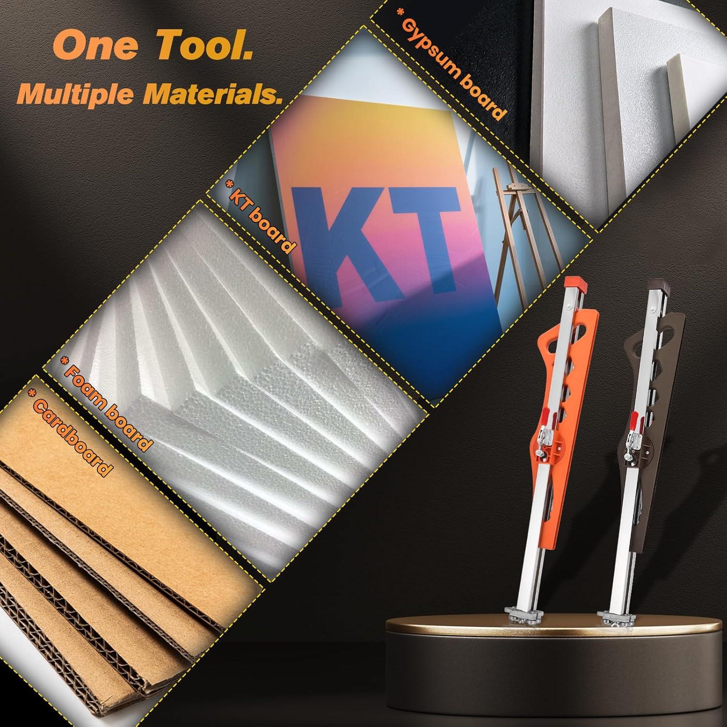 image:imageFoldable Drywall Cutting ToolCuts 14amp38amp12 BoardsPortable Gypsum Board Cutter LaserEtched Dual Scale for Home RenovationDrywall Projects with 10pcs Blades Dual Positioning BrownDual Positioning Brown
