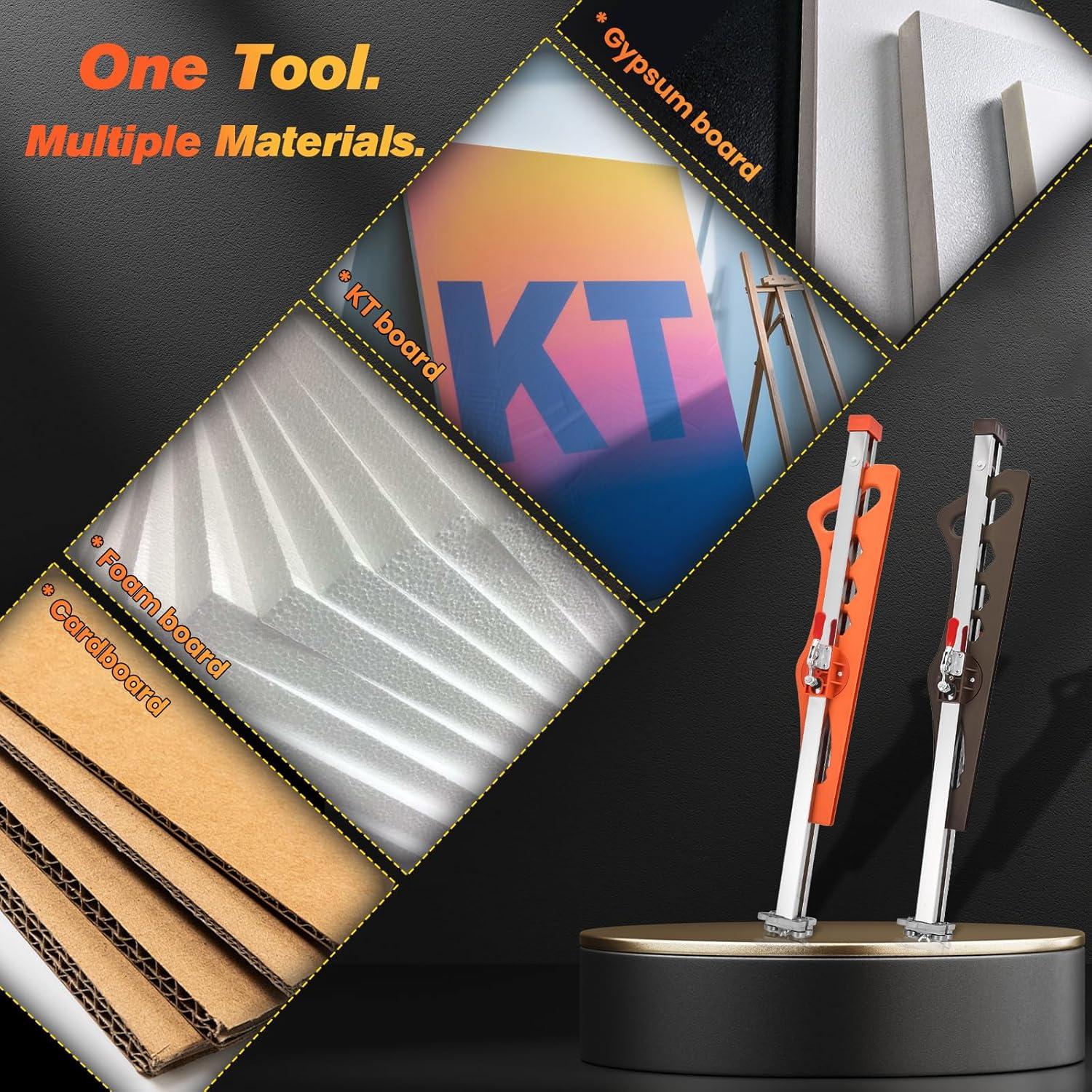 image:imageFoldable Drywall Cutting ToolCuts 14amp38amp12 BoardsPortable Gypsum Board Cutter LaserEtched Dual Scale for Home RenovationDrywall Projects with 10pcs Blades Dual Positioning BrownDual Positioning Red