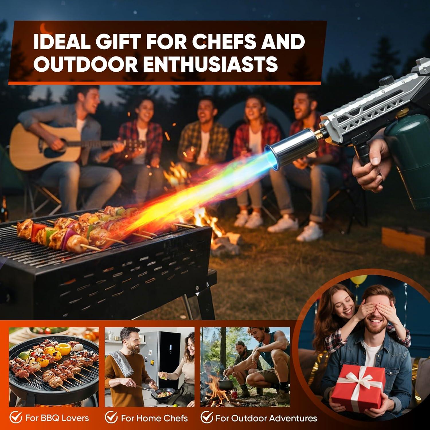 image:imagePropane Torch 3272F High Power Torch Gun with Adjustable Flame amp Safety Lock Heavy Duty Blow Torch for BBQ Sous Vide Steak Searing Campfire amp Charcoal Starter Tank Not Included