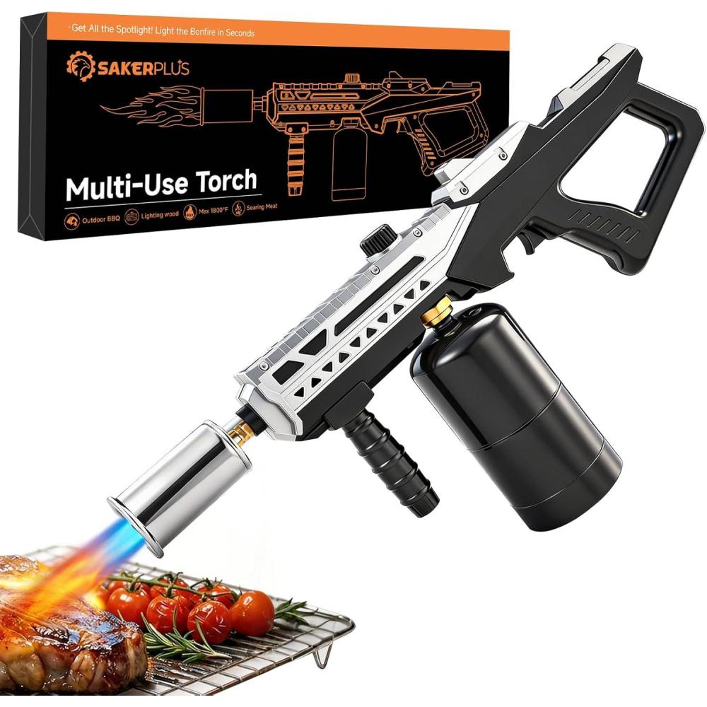 image:imagePropane Torch 3272F High Power Torch Gun with Adjustable Flame amp Safety Lock Heavy Duty Blow Torch for BBQ Sous Vide Steak Searing Campfire amp Charcoal Starter Tank Not Included