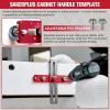 Cabinet Hardware Jig,Adjustable Cabinet Handle Template Tool for Knobs,Handles and Pulls,Straight Alignment Holes Drill Guide Self Centering Punch Locator for Drawer Cabinet Installation(6 Holes)