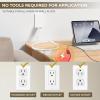 Outlet Concealer Power Strip-Outlet Cover Extender with 3AC Outlets-5ft Flat Plug Extension Cord,Universal Size,1625W for Kitchen, Home and Office,Child & Pet Safe(Dual 5 Foot)(5ft (AC ports))