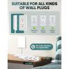 Outlet Concealer Power Strip-Outlet Cover Extender with 3AC Outlets-5ft Flat Plug Extension Cord,Universal Size,1625W for Kitchen, Home and Office,Child & Pet Safe(Dual 5 Foot)(10ft (AC ports))