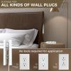 Outlet Concealer Power Strip-Outlet Cover Extender with 3AC Outlets-5ft Flat Plug Extension Cord,Universal Size,1625W for Kitchen, Home and Office,Child & Pet Safe(Dual 5 Foot)(dual 5ft (AC ports))